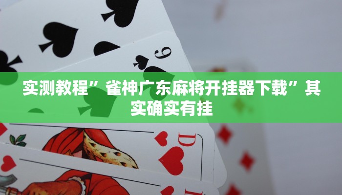 实测教程”雀神广东麻将开挂器下载”其实确实有挂