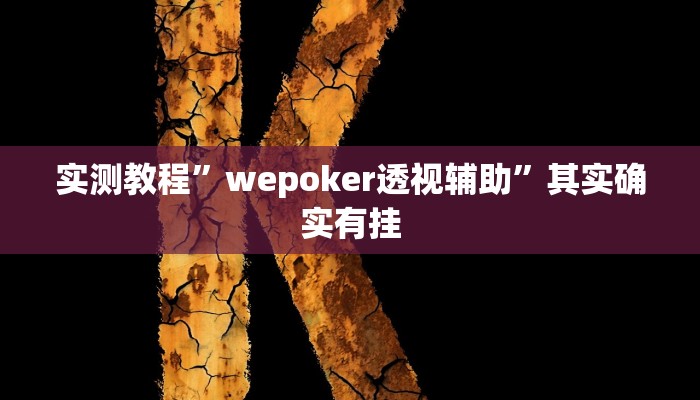 实测教程”wepoker透视辅助”其实确实有挂