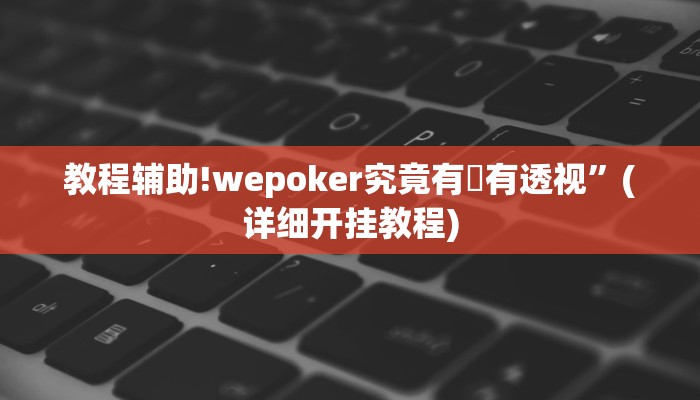 教程辅助!wepoker究竟有沒有透视”(详细开挂教程)