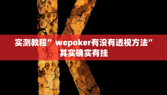 实测教程”wepoker有没有透视方法”其实确实有挂