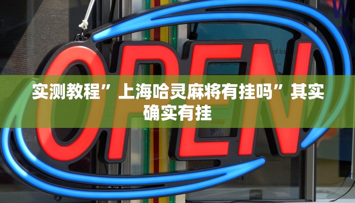实测教程”上海哈灵麻将有挂吗”其实确实有挂
