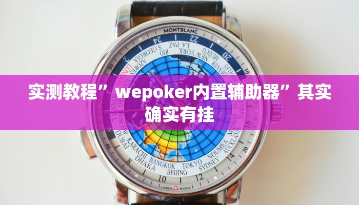 实测教程”wepoker内置辅助器”其实确实有挂