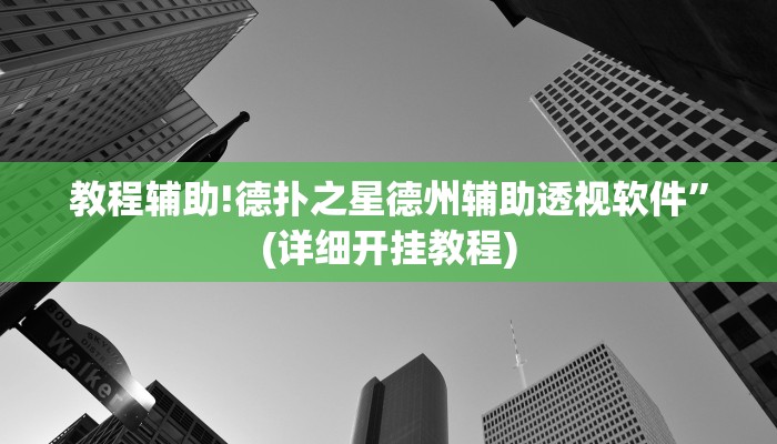 教程辅助!德扑之星德州辅助透视软件”(详细开挂教程)