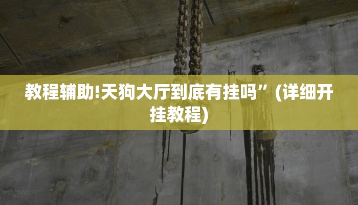 教程辅助!天狗大厅到底有挂吗”(详细开挂教程)