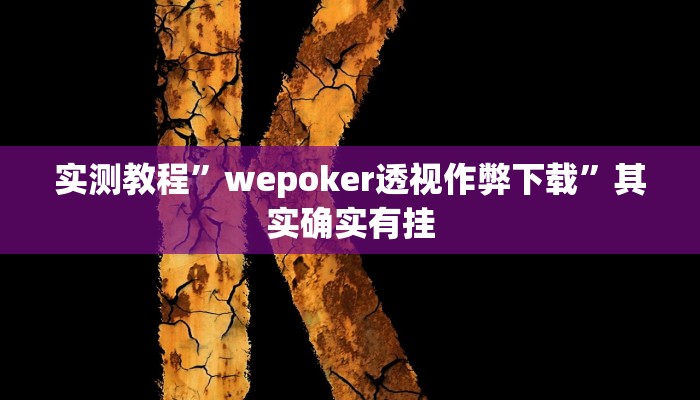 实测教程”wepoker透视作弊下载”其实确实有挂