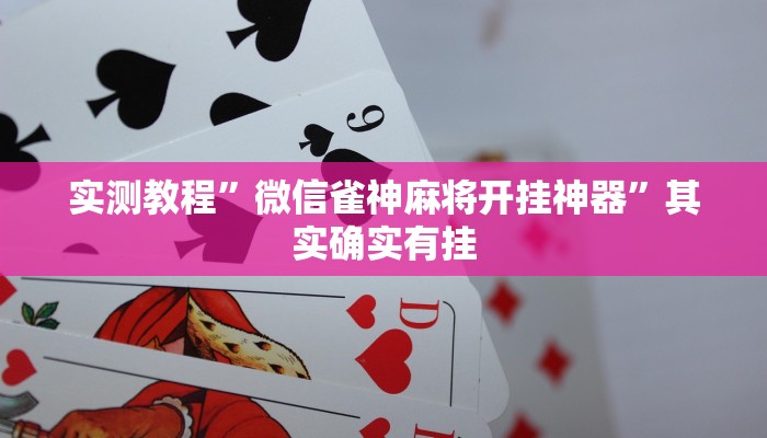 实测教程”微信雀神麻将开挂神器”其实确实有挂
