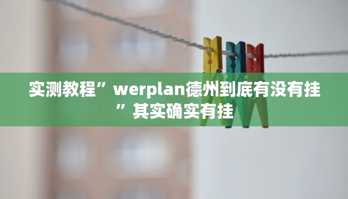实测教程”werplan德州到底有没有挂”其实确实有挂