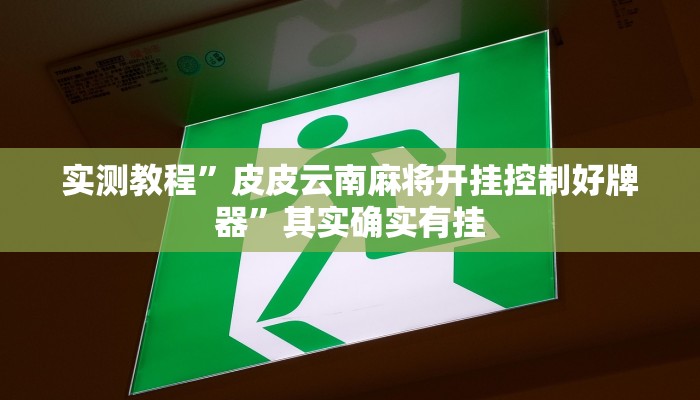 实测教程”皮皮云南麻将开挂控制好牌器”其实确实有挂
