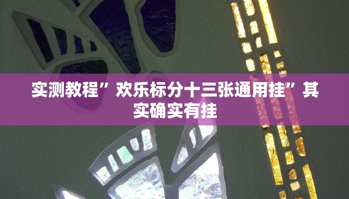 实测教程”欢乐标分十三张通用挂”其实确实有挂