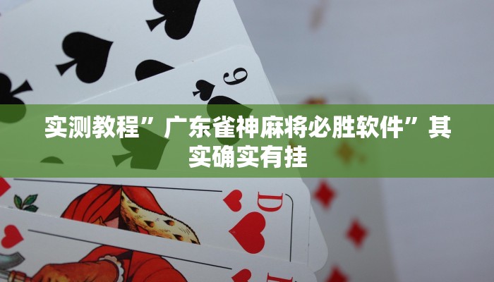 实测教程”广东雀神麻将必胜软件”其实确实有挂