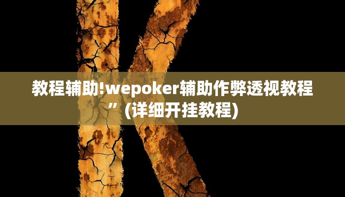 教程辅助!wepoker辅助作弊透视教程”(详细开挂教程)