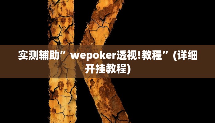 实测辅助”wepoker透视!教程”(详细开挂教程)