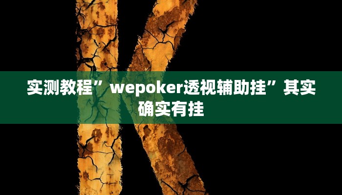 实测教程”wepoker透视辅助挂”其实确实有挂