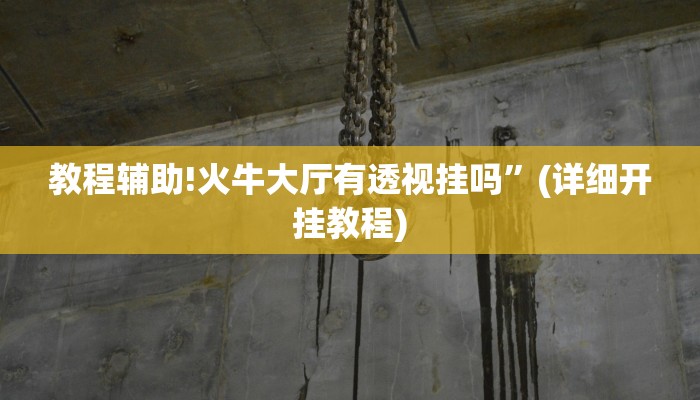教程辅助!火牛大厅有透视挂吗”(详细开挂教程)