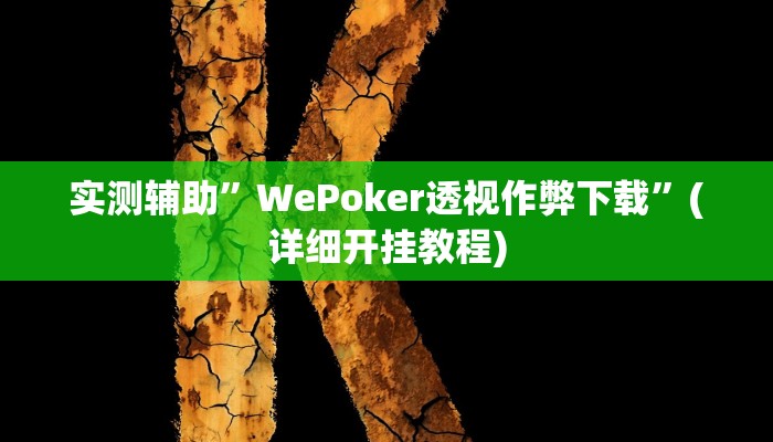 实测辅助”WePoker透视作弊下载”(详细开挂教程)