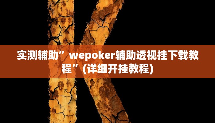 实测辅助”wepoker辅助透视挂下载教程”(详细开挂教程)