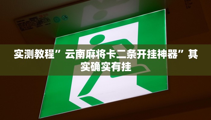 实测教程”云南麻将卡二条开挂神器”其实确实有挂