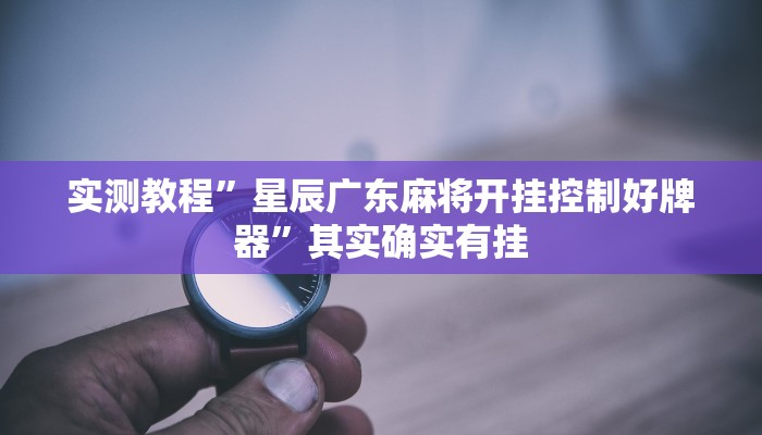实测教程”星辰广东麻将开挂控制好牌器”其实确实有挂