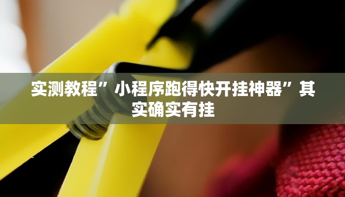 实测教程”小程序跑得快开挂神器”其实确实有挂