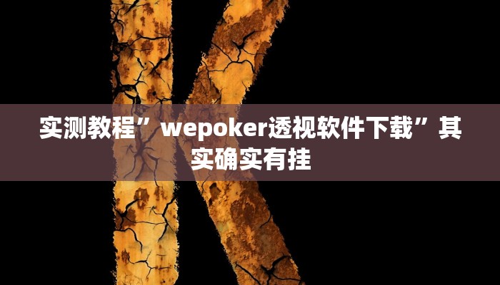 实测教程”wepoker透视软件下载”其实确实有挂