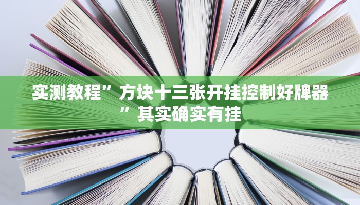 实测教程”方块十三张开挂控制好牌器”其实确实有挂