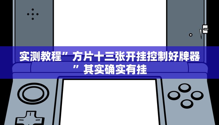 实测教程”方片十三张开挂控制好牌器”其实确实有挂