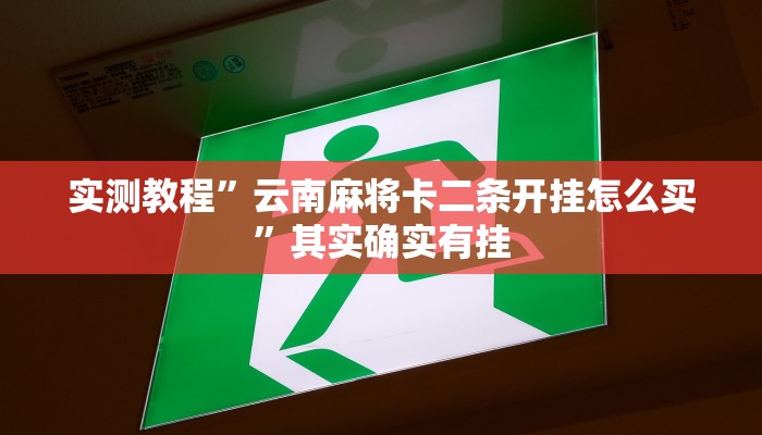 实测教程”云南麻将卡二条开挂怎么买”其实确实有挂