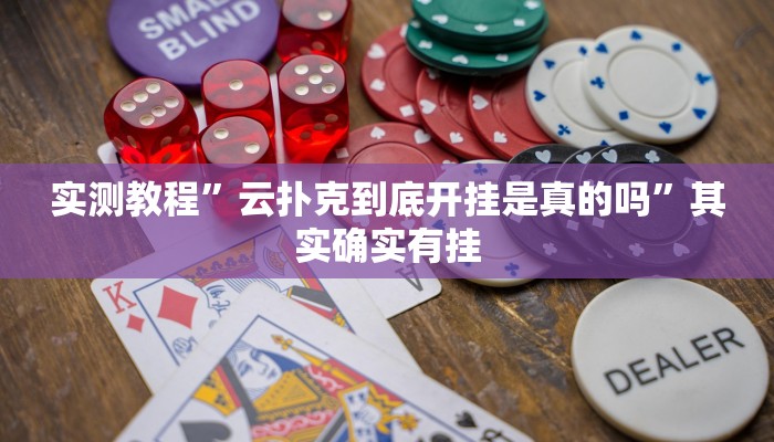 实测教程”云扑克到底开挂是真的吗”其实确实有挂