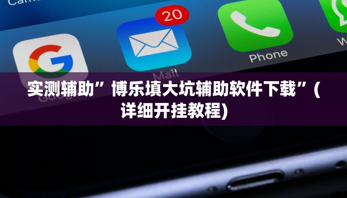 实测辅助”博乐填大坑辅助软件下载”(详细开挂教程)