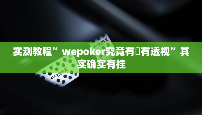 实测教程”wepoker究竟有沒有透视”其实确实有挂