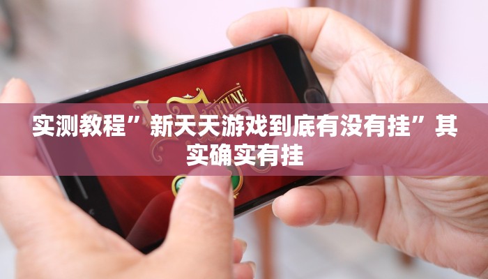 实测教程”新天天游戏到底有没有挂”其实确实有挂