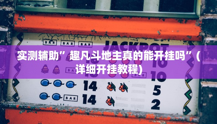 实测辅助”趣凡斗地主真的能开挂吗”(详细开挂教程)