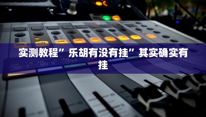 实测教程”乐胡有没有挂”其实确实有挂