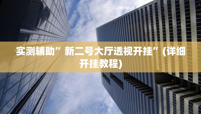 实测辅助”新二号大厅透视开挂”(详细开挂教程)