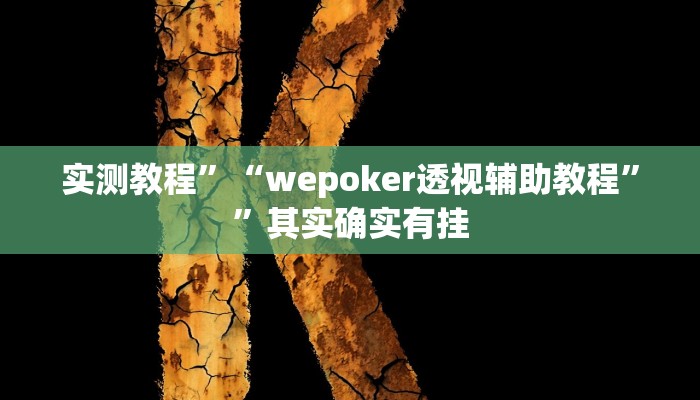 实测教程”“wepoker透视辅助教程””其实确实有挂