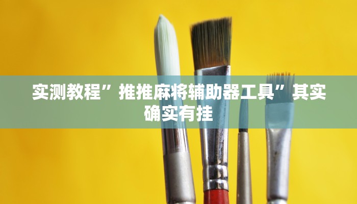 实测教程”推推麻将辅助器工具”其实确实有挂