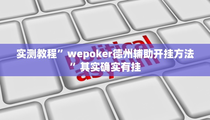 实测教程”wepoker德州辅助开挂方法”其实确实有挂