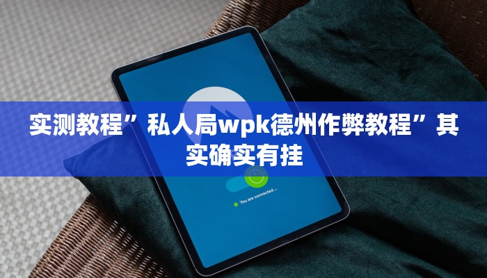 实测教程”私人局wpk德州作弊教程”其实确实有挂