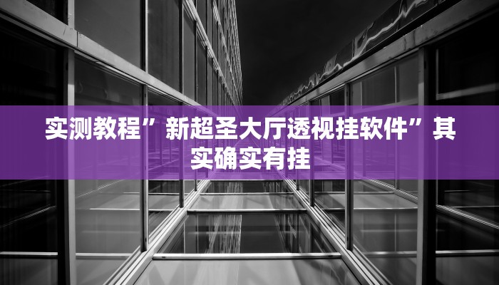 实测教程”新超圣大厅透视挂软件”其实确实有挂