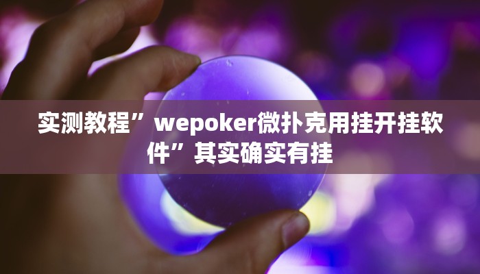 实测教程”wepoker微扑克用挂开挂软件”其实确实有挂