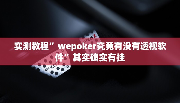 实测教程”wepoker究竟有没有透视软件”其实确实有挂