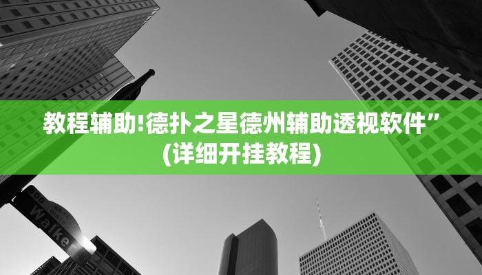 教程辅助!德扑之星德州辅助透视软件”(详细开挂教程)