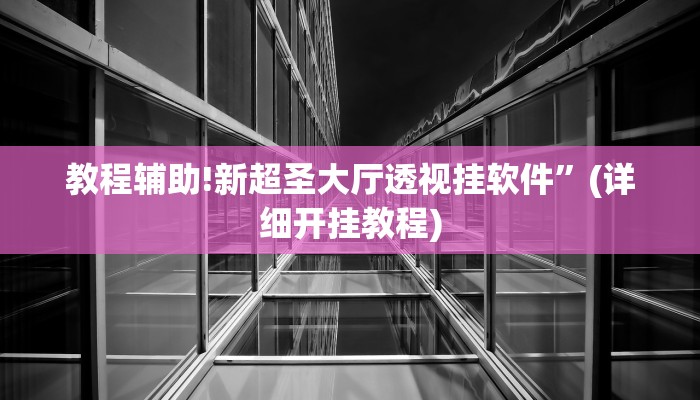 教程辅助!新超圣大厅透视挂软件”(详细开挂教程)