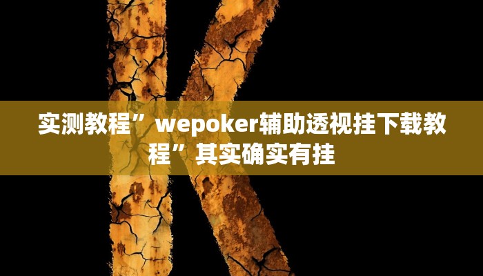 实测教程”wepoker辅助透视挂下载教程”其实确实有挂