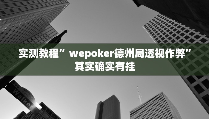 实测教程”wepoker德州局透视作弊”其实确实有挂
