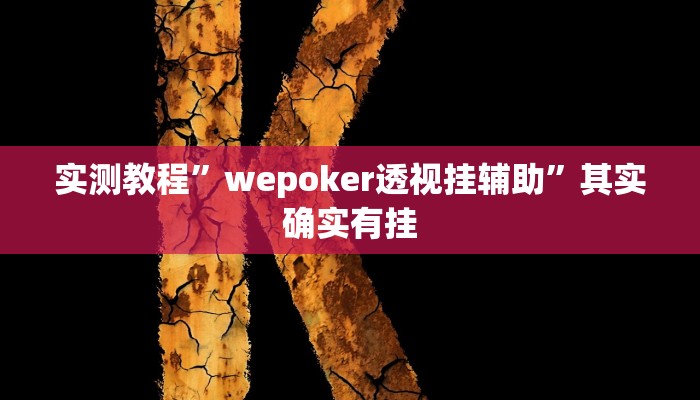 实测教程”wepoker透视挂辅助”其实确实有挂
