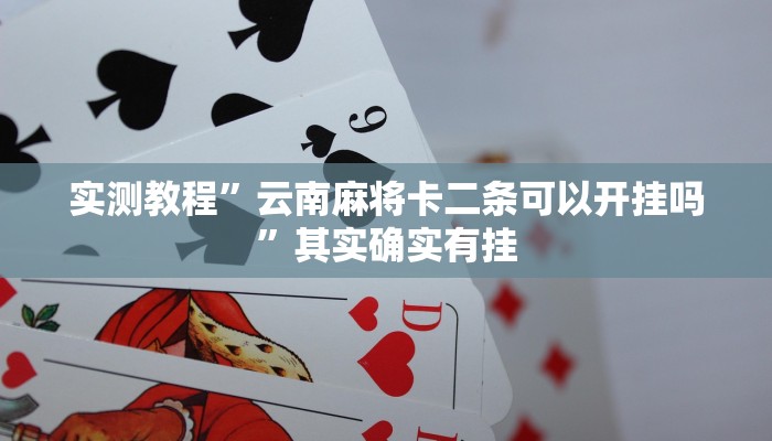 实测教程”云南麻将卡二条可以开挂吗”其实确实有挂