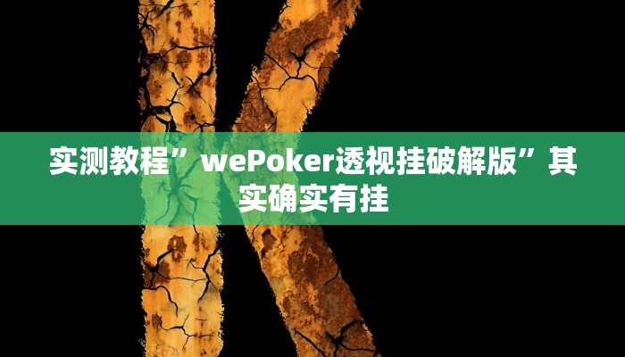 实测教程”wePoker透视挂破解版”其实确实有挂