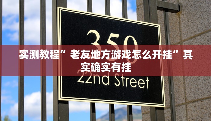 实测教程”老友地方游戏怎么开挂”其实确实有挂