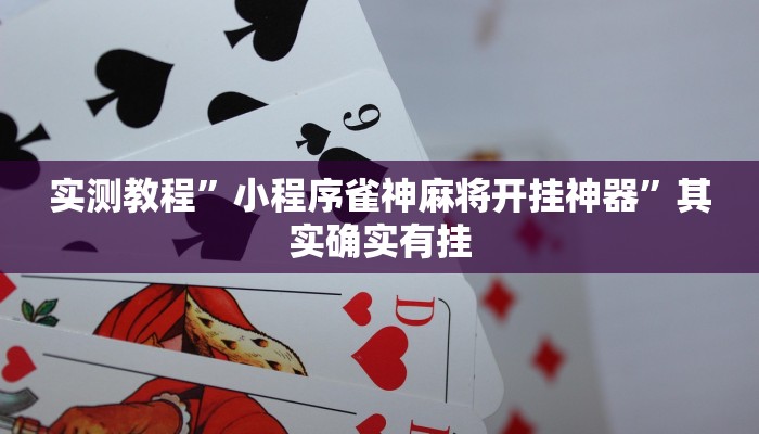 实测教程”小程序雀神麻将开挂神器”其实确实有挂